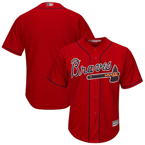 Braves Blank Red Cool Base Stitched Youth MLB Jersey